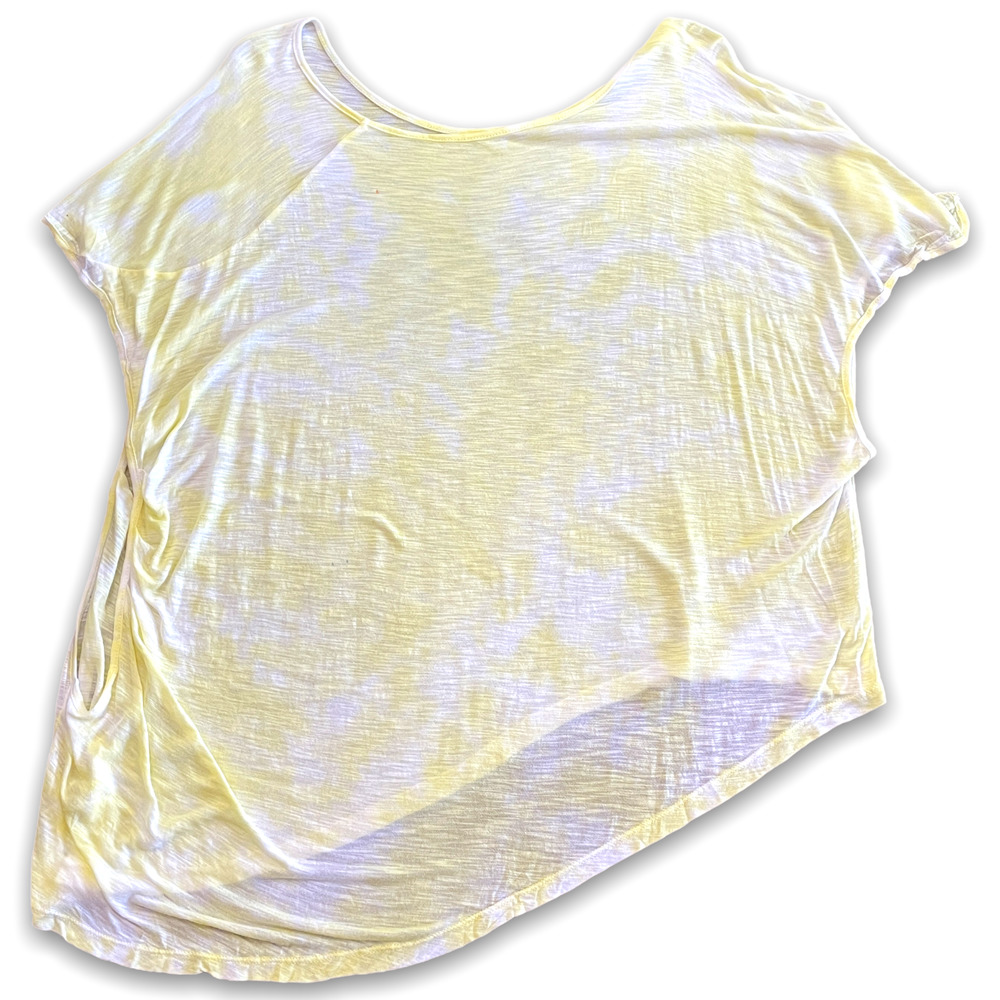 Blue Life Yellow Tie Dye Asymmetrical Hem T-Shirt - Picture 2 of 4